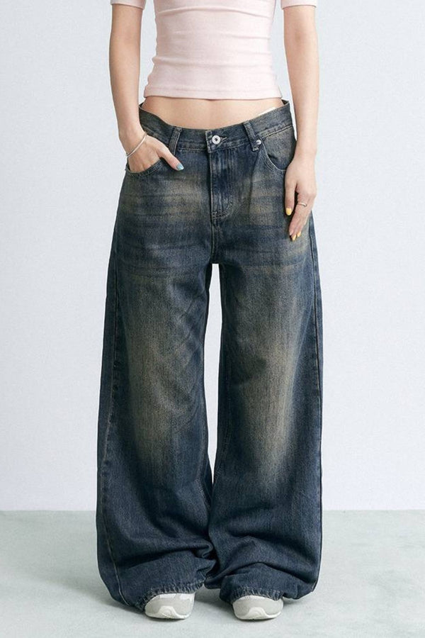Washed Galaxy Wide Jeans