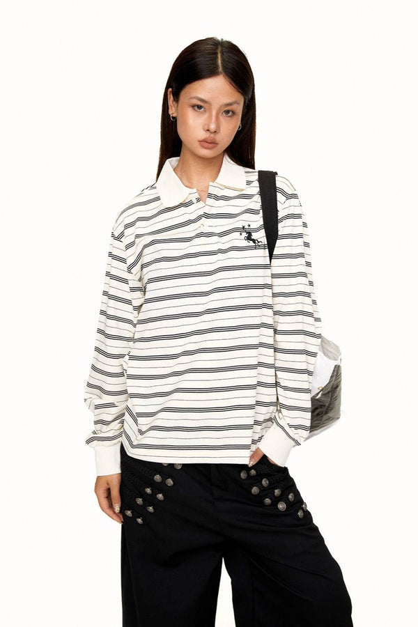 Aubrey Embroidered Polo Longsleeve