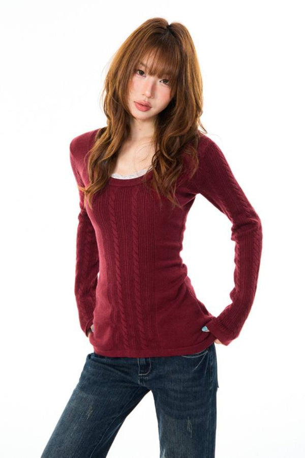 Amethyst Cable Knit Top