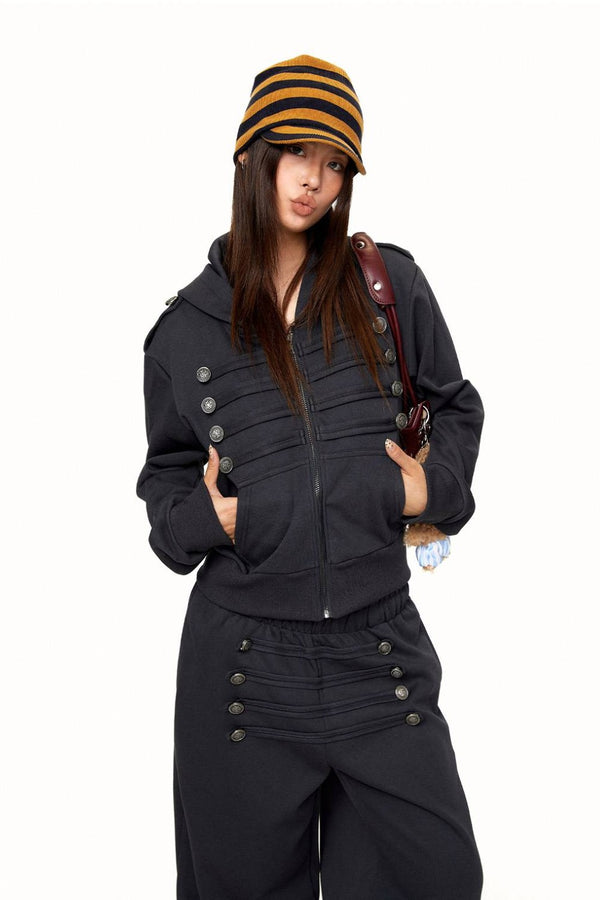 Regal Button Cropped Jacket