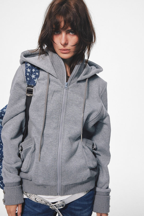 Heather Double Collar Jacket