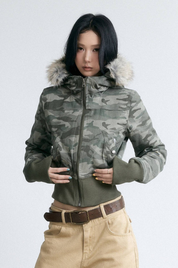 Camo Fur Flight Jacket