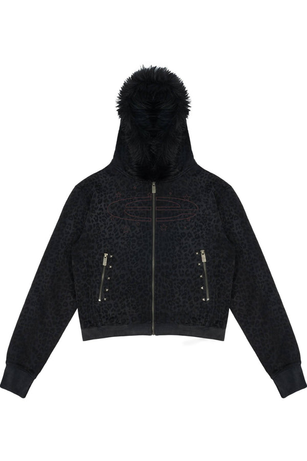 Blackout Leopard Fur Jacket
