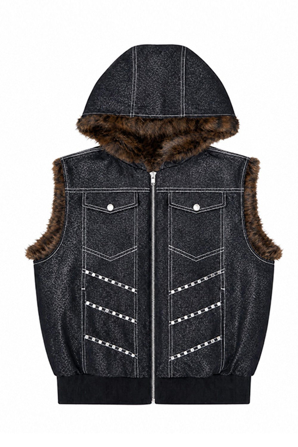 Reversible Leopard Denim Vest – Japanese Streetwear | AKYRA