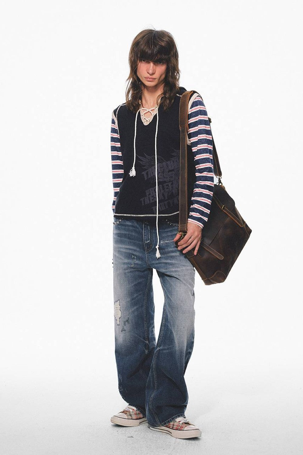 Nightfall Layered Lace-Up Hoodie
