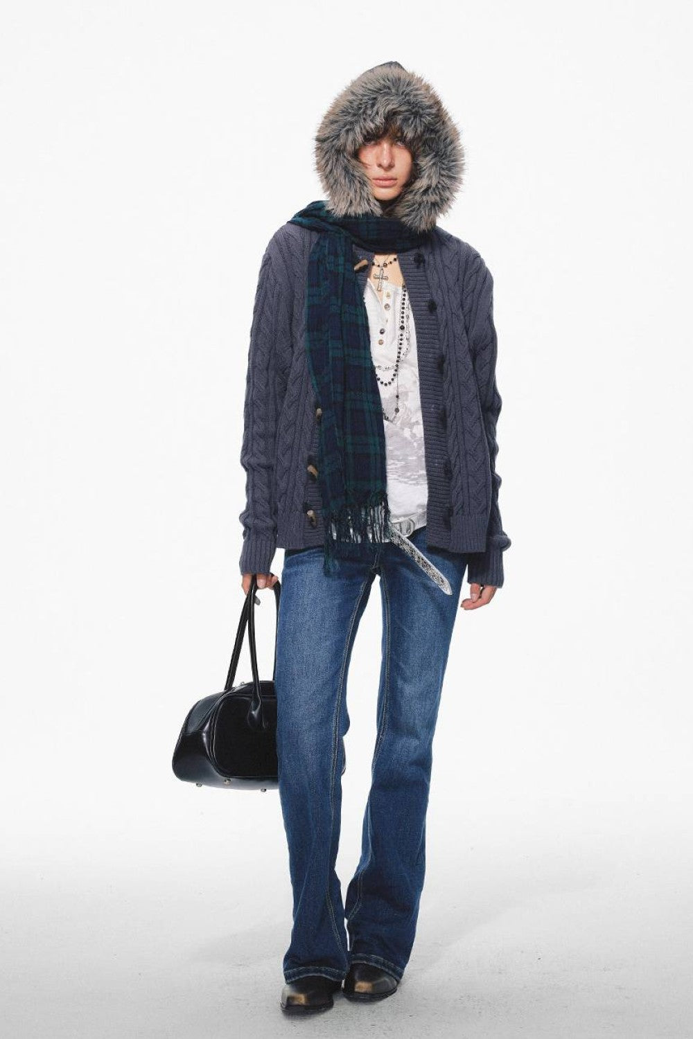 Arctic Navy Toggle Cardigan