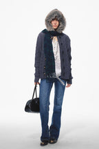 Arctic Navy Toggle Cardigan