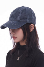 Riley Distressed Denim Cap