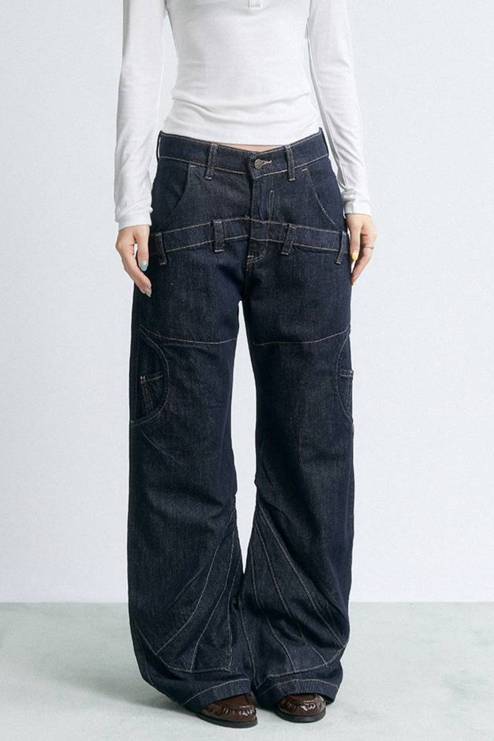 Fractured Line Straight Jeans