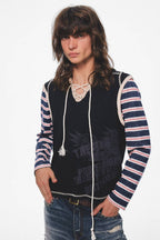 Nightfall Layered Lace-Up Hoodie