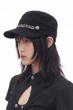 Embellished Silver Chain Cap