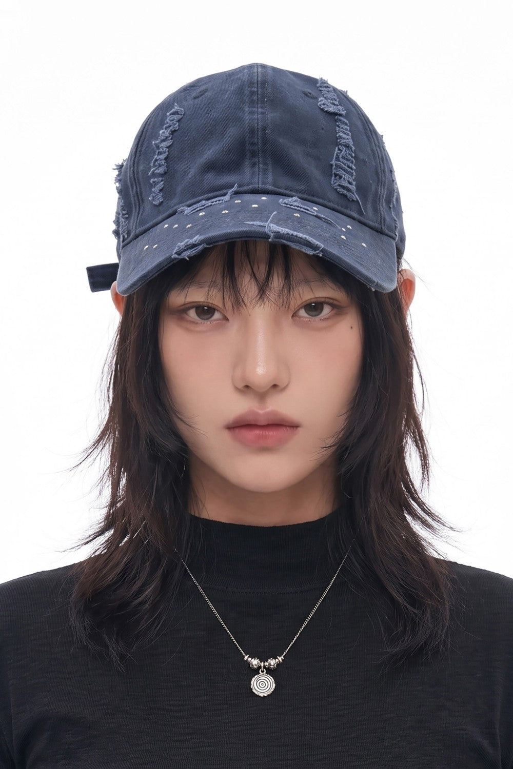 Riley Distressed Denim Cap