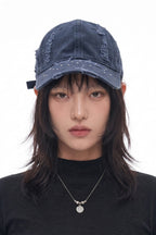 Riley Distressed Denim Cap