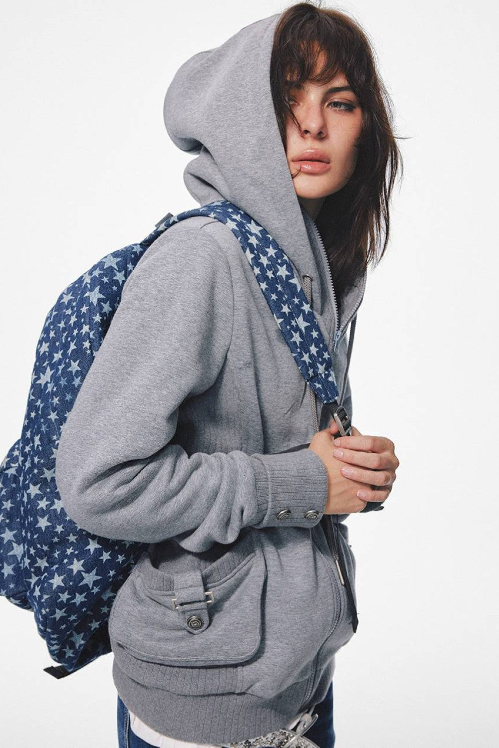 Heather Double Collar Jacket