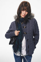 Arctic Navy Toggle Cardigan