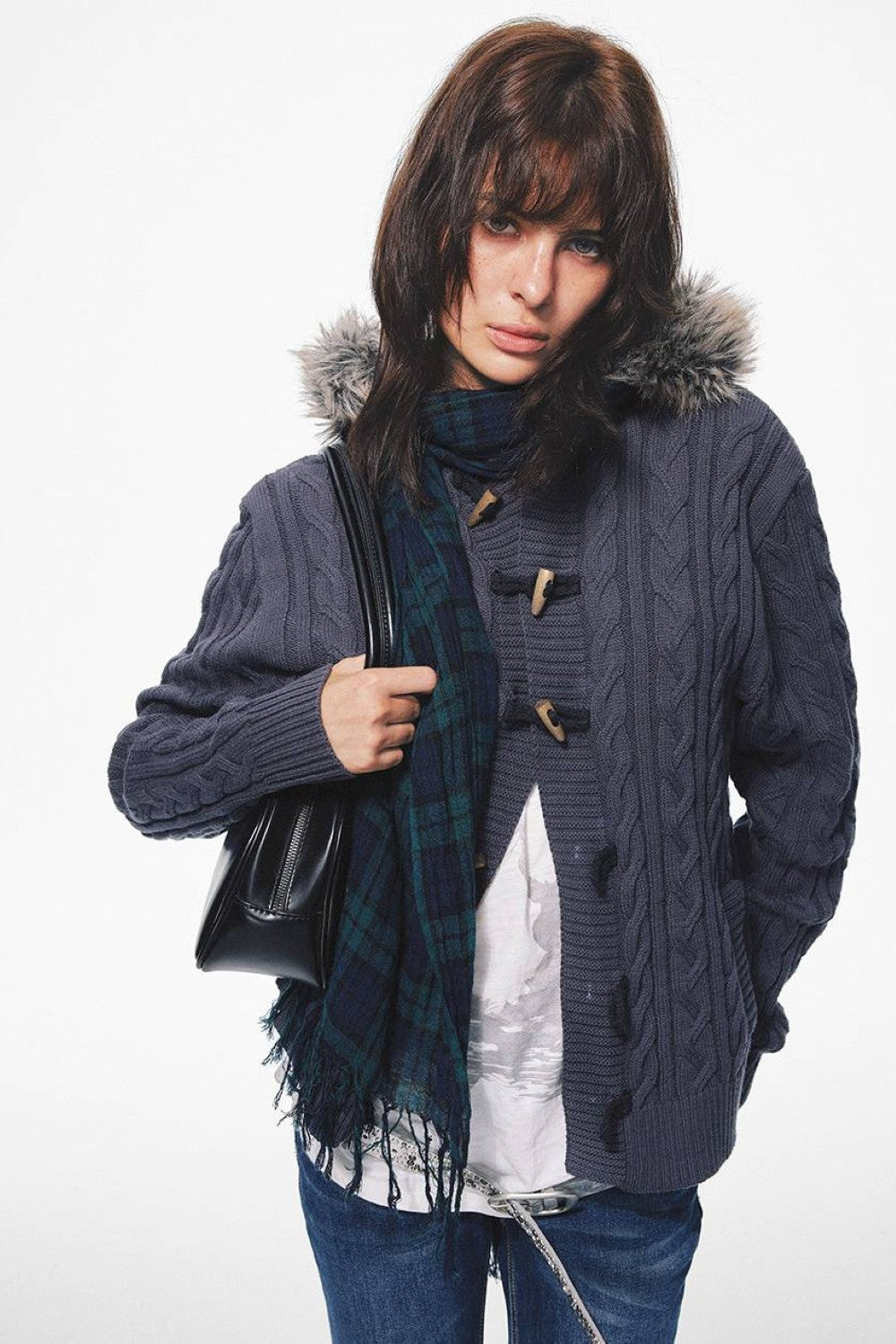 Arctic Navy Toggle Cardigan