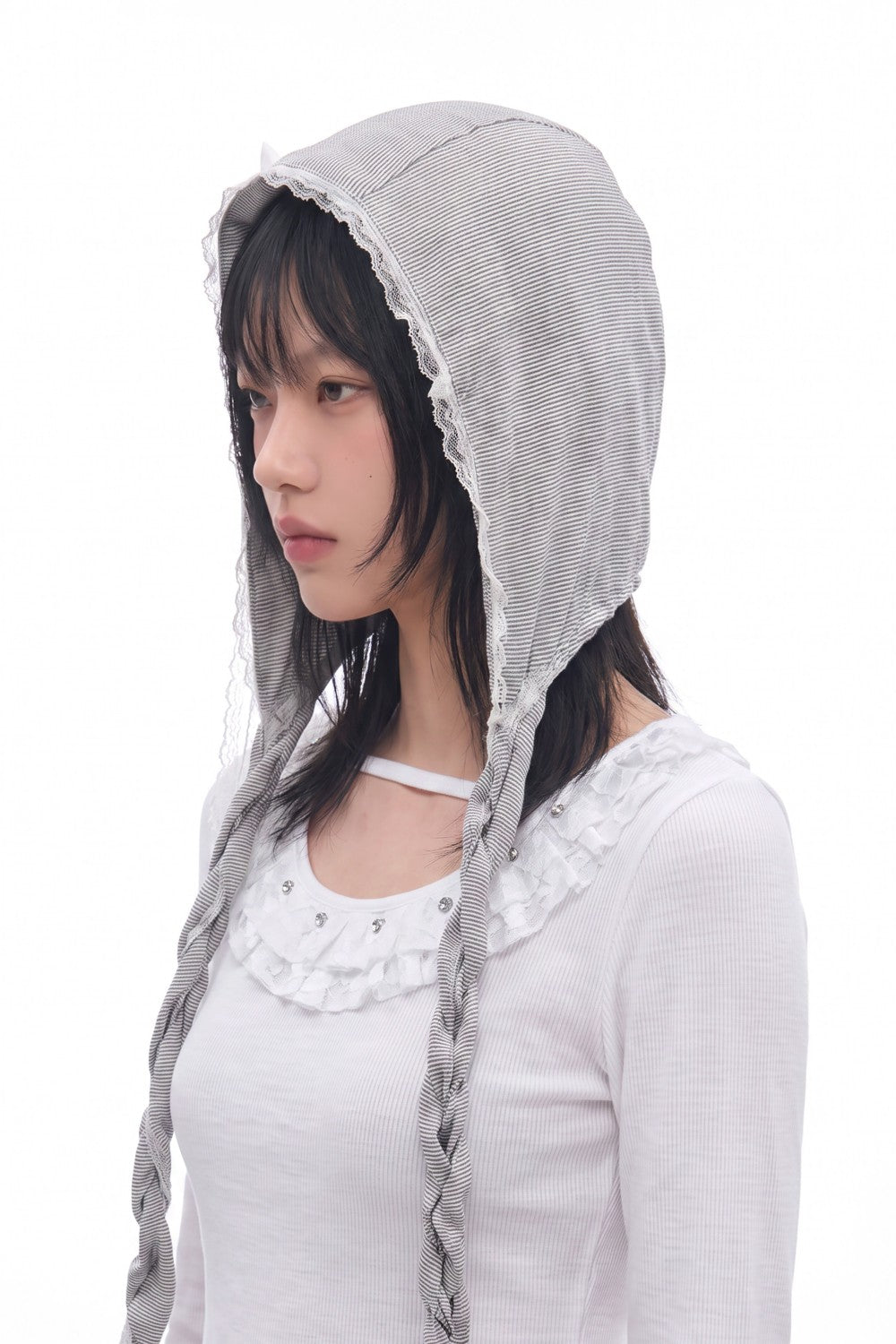 Floral Ribbon Lace Headscarf