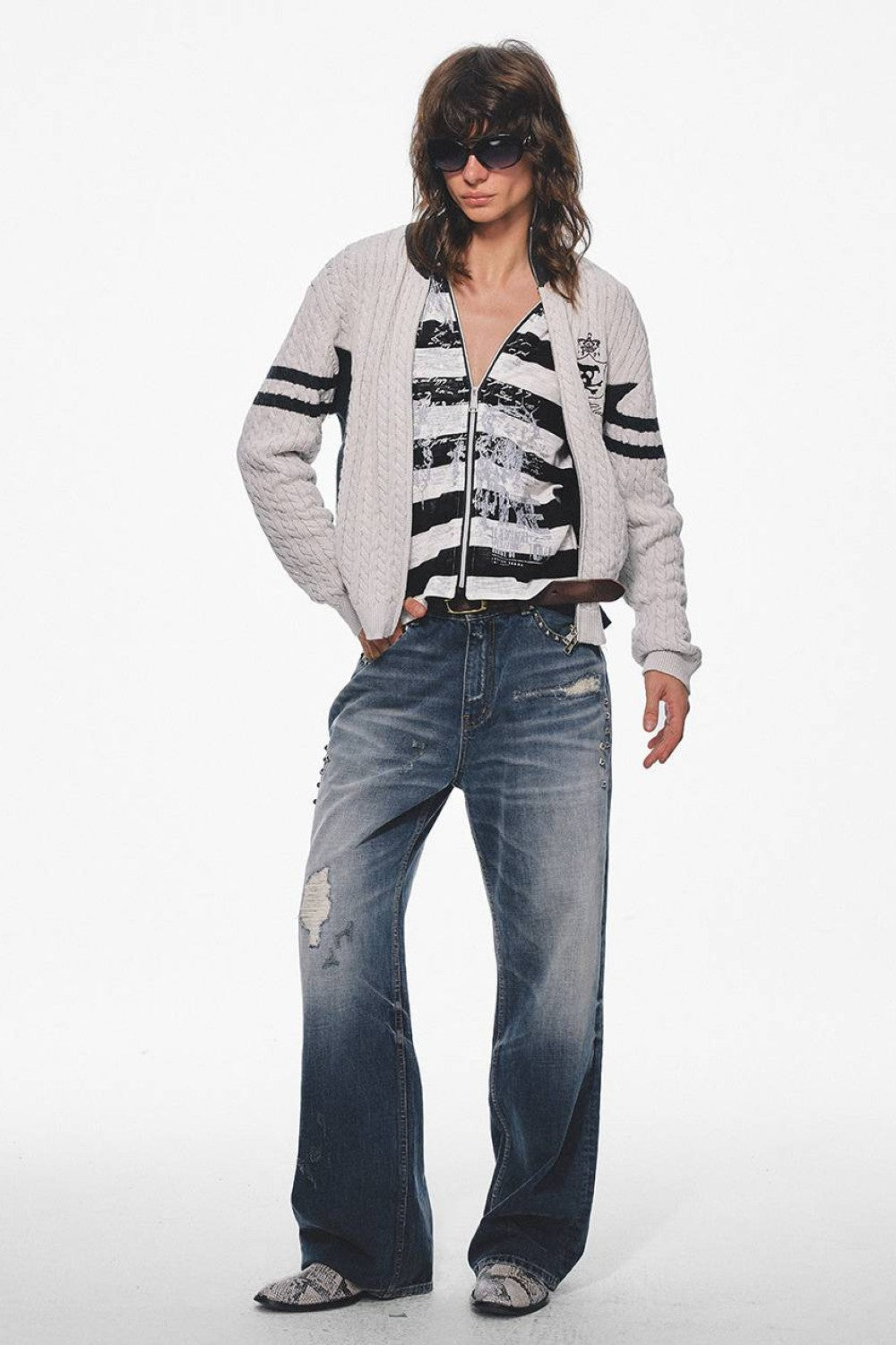 Ivory Crest Cable Cardigan