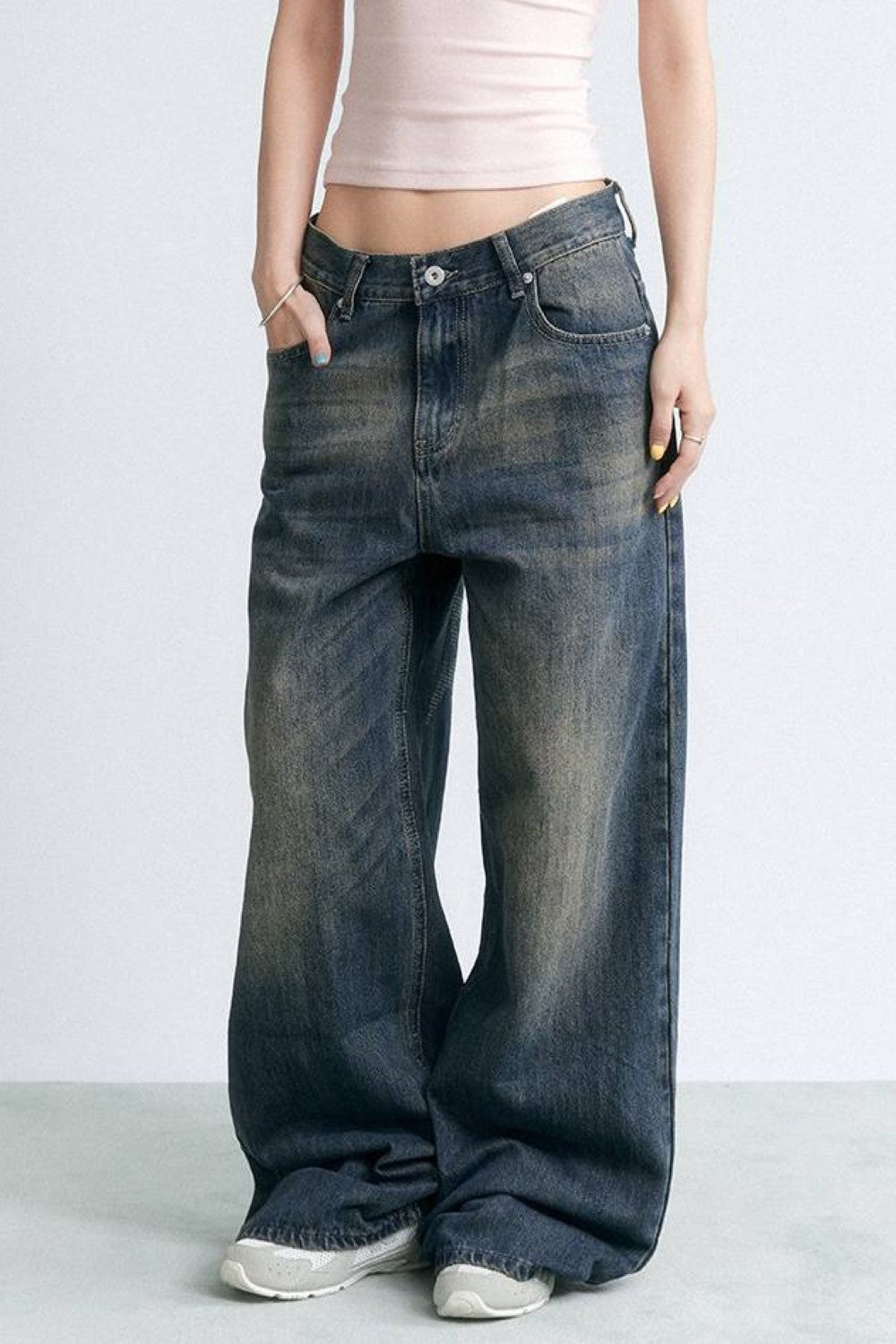 Washed Galaxy Wide Jeans