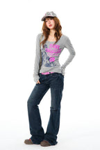 Darling Graphic Scoop Top