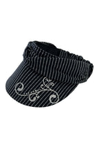 Ruched Pinstripe Print Visor