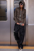 Double Waist Leopard Jeans