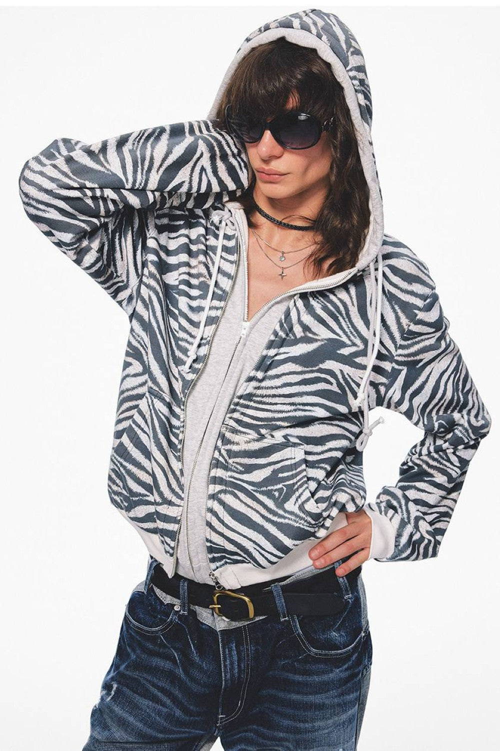 Static Zebra Hooded Jacket