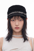 Embellished Silver Chain Cap