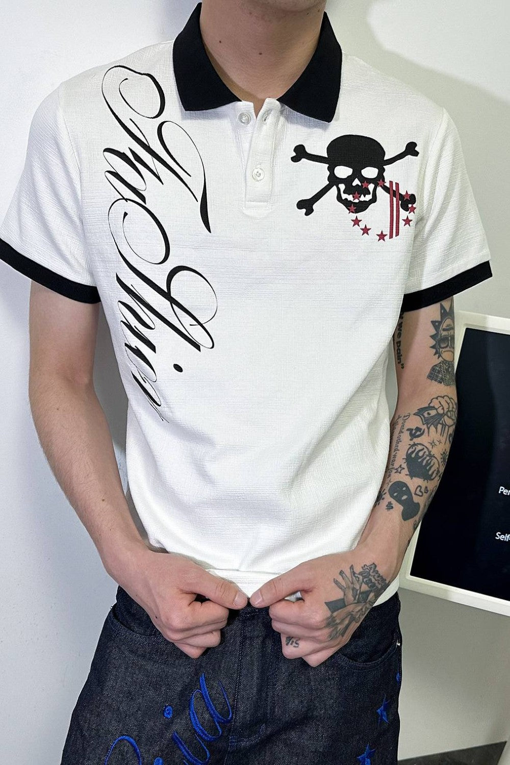 Signature Skull Script Polo