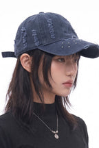 Riley Distressed Denim Cap
