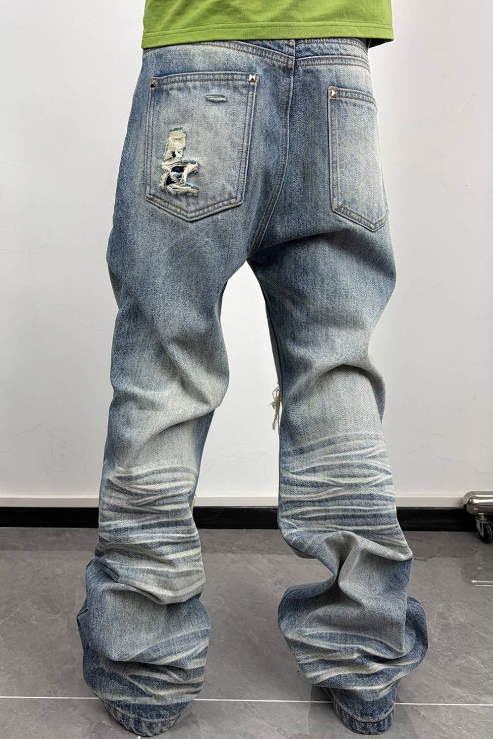 Distressed Crossfade Denim Jeans