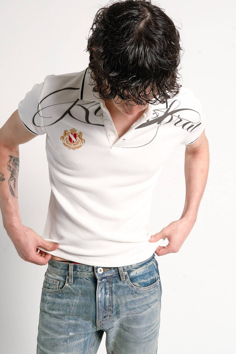Embroidered Crest Script Polo