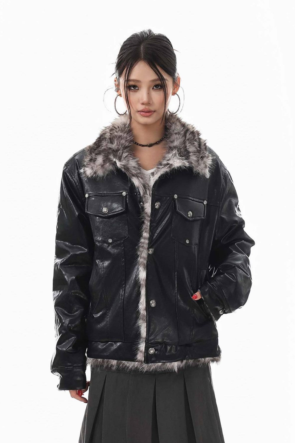 Harley Faux Fur Leather Jacket