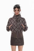 Plaid Collision Hooded Jacket