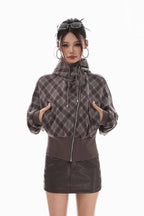 Plaid Collision Hooded Jacket
