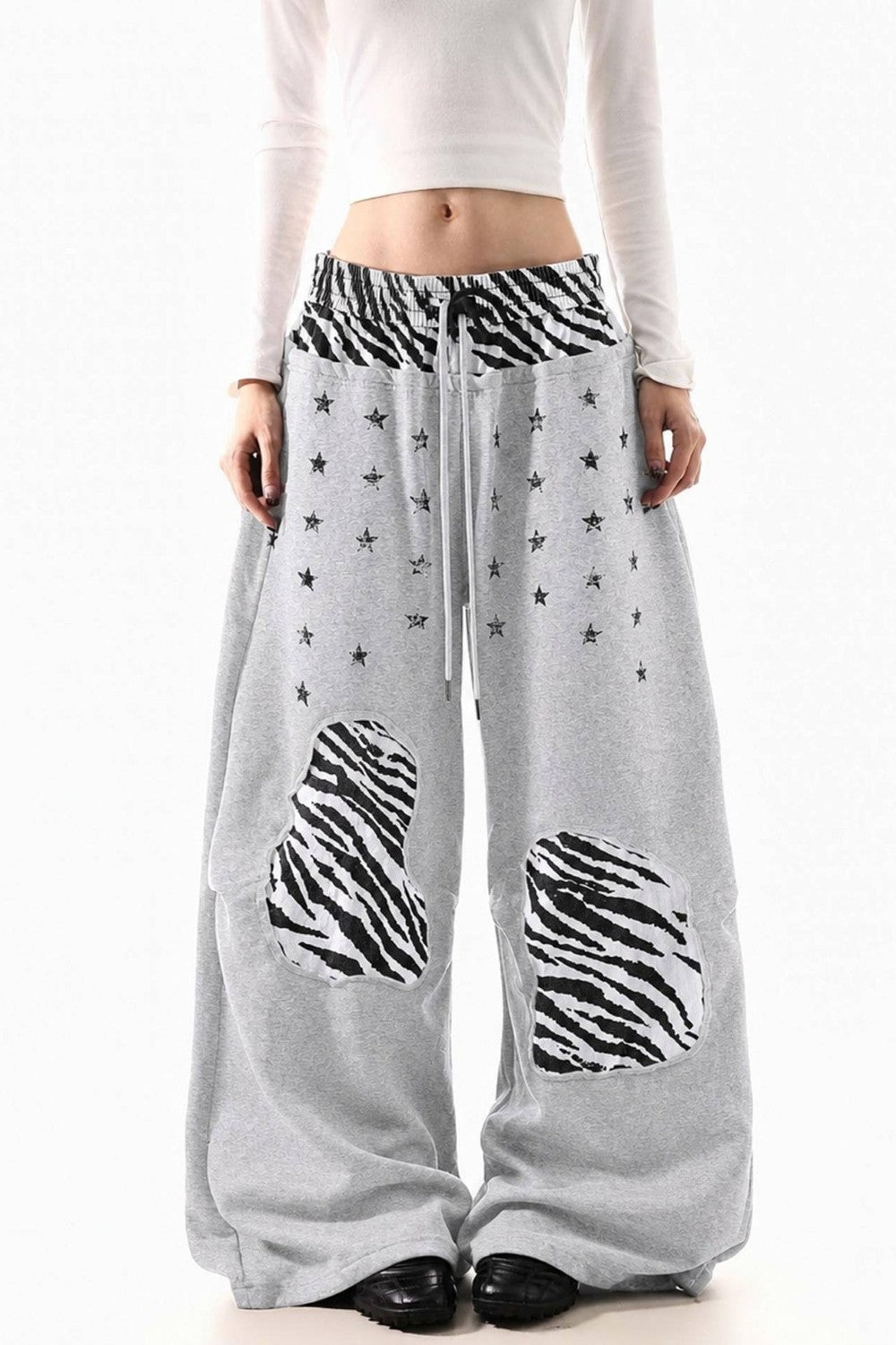 Double-Waist Zebra Sweatpants