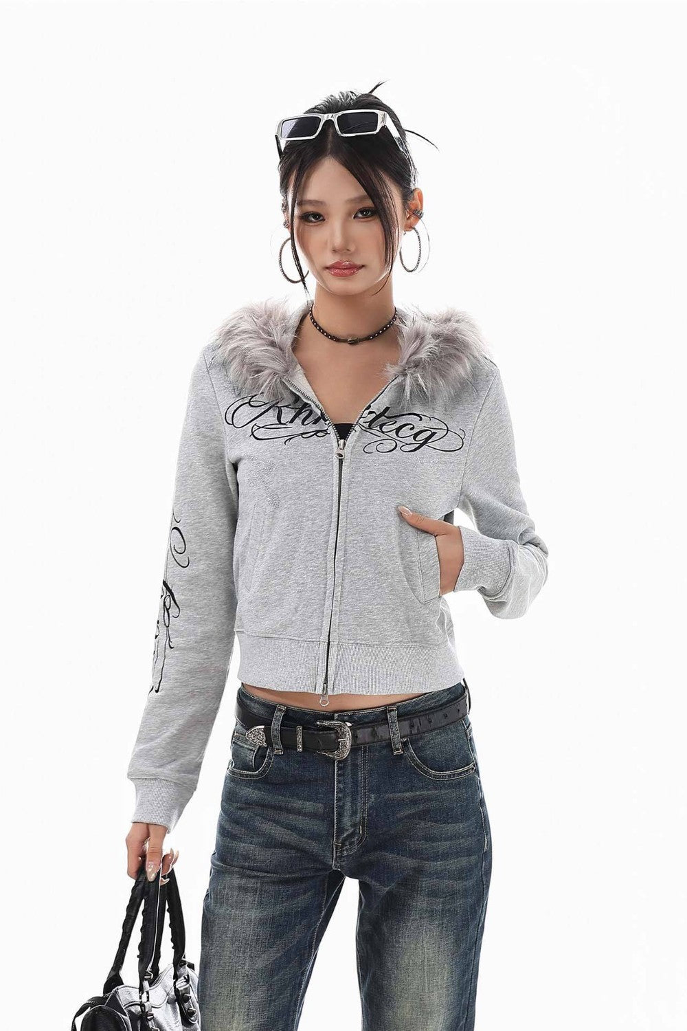 Frosted Fur Collar Jacket