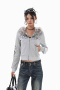 Frosted Fur Collar Jacket