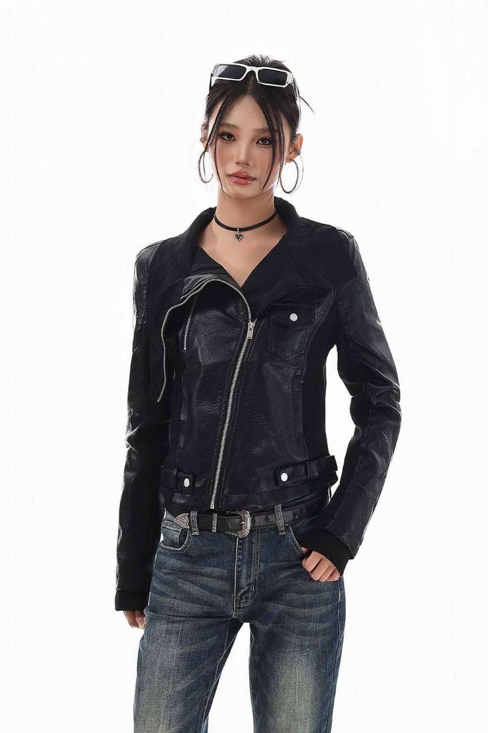Asymmetric Moto Leather Jacket