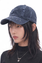 Riley Distressed Denim Cap