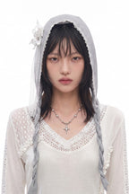 Floral Ribbon Lace Headscarf