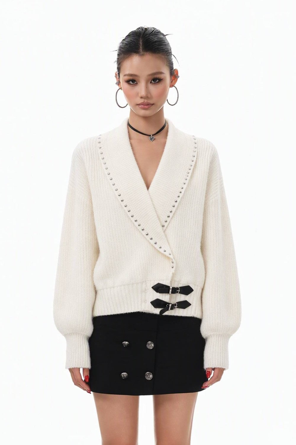 Vivian Buckle V-Neck Sweater