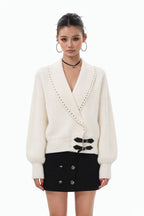Vivian Buckle V-Neck Sweater