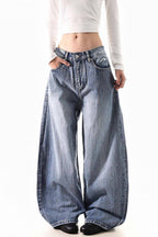 Washed Rebel Wide Jeans