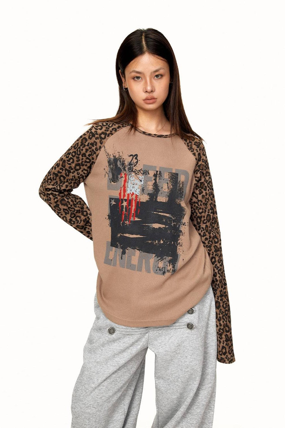 Quinn Leopard Raglan T-Shirt