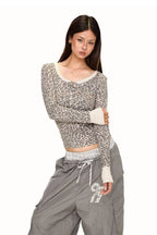 Slim Leopard Henley Top