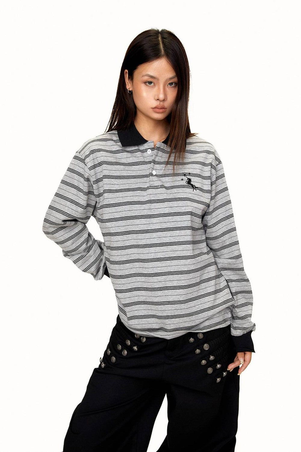 Aubrey Embroidered Polo Longsleeve