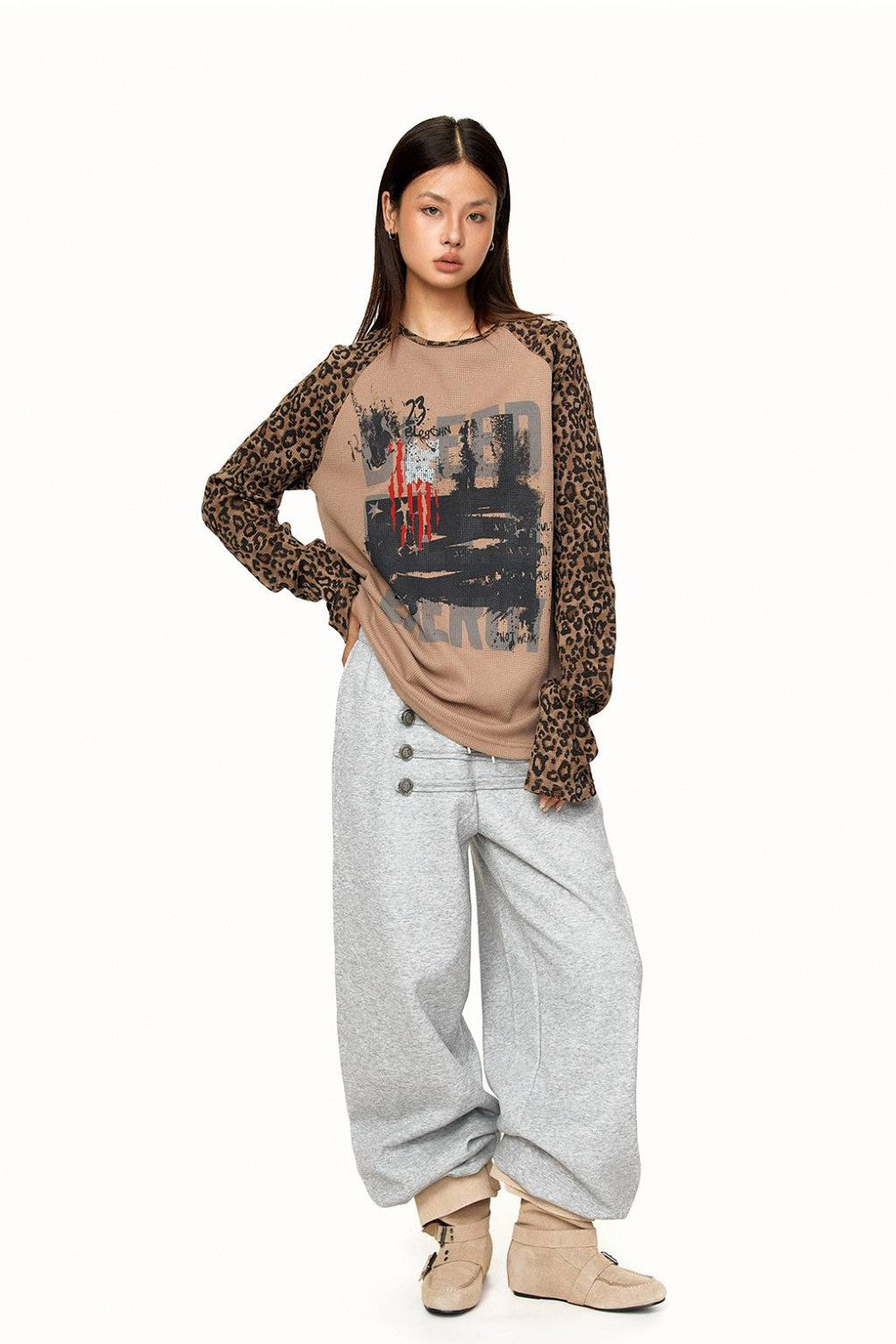 Quinn Leopard Raglan T-Shirt