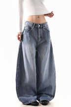 Washed Rebel Wide Jeans