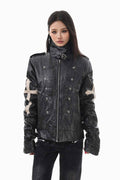 Slim Cross Leather Jacket